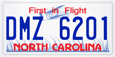 NC license plate DMZ6201