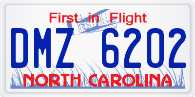 NC license plate DMZ6202