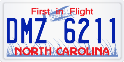 NC license plate DMZ6211