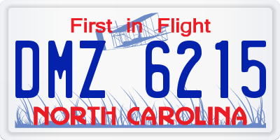 NC license plate DMZ6215