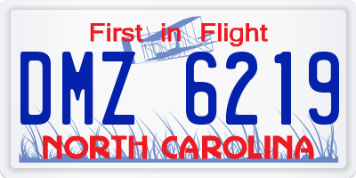 NC license plate DMZ6219