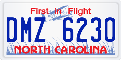 NC license plate DMZ6230