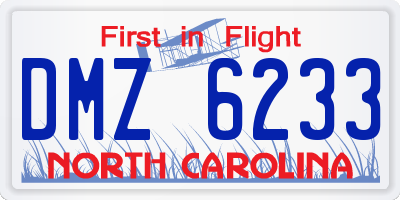 NC license plate DMZ6233