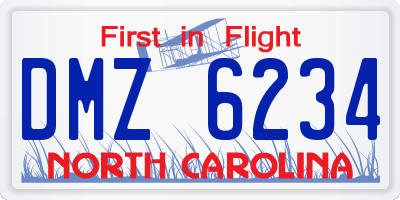 NC license plate DMZ6234