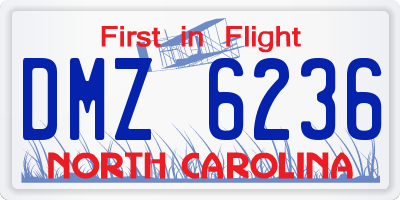 NC license plate DMZ6236
