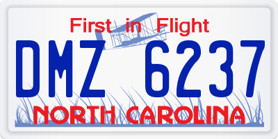 NC license plate DMZ6237