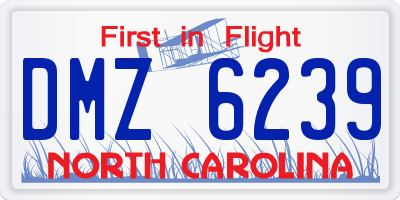 NC license plate DMZ6239