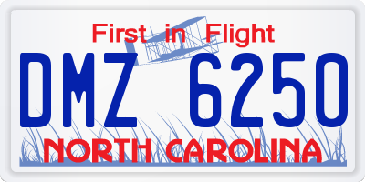 NC license plate DMZ6250