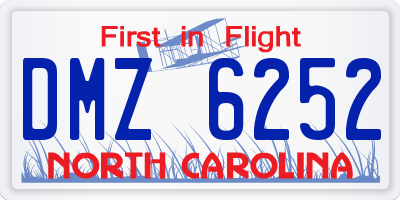 NC license plate DMZ6252