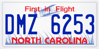 NC license plate DMZ6253