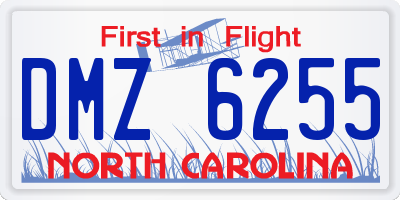 NC license plate DMZ6255