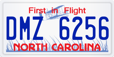 NC license plate DMZ6256