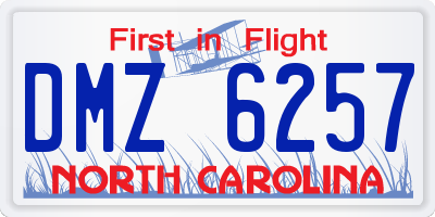 NC license plate DMZ6257