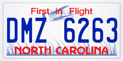 NC license plate DMZ6263