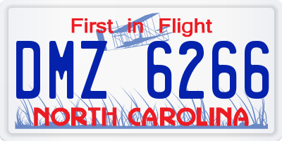 NC license plate DMZ6266