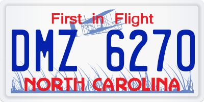 NC license plate DMZ6270