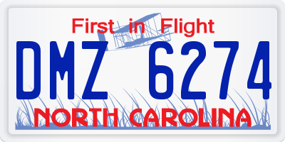 NC license plate DMZ6274