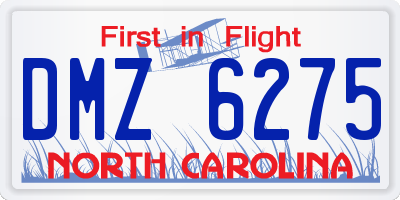NC license plate DMZ6275