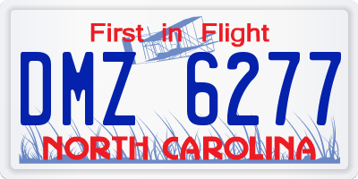 NC license plate DMZ6277