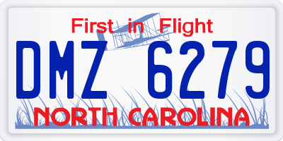 NC license plate DMZ6279