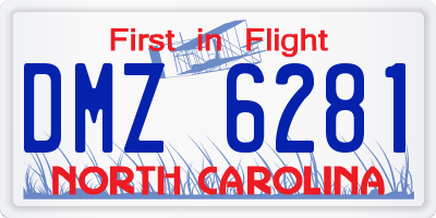 NC license plate DMZ6281