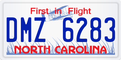 NC license plate DMZ6283