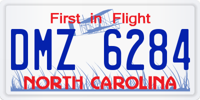 NC license plate DMZ6284