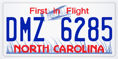 NC license plate DMZ6285
