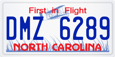 NC license plate DMZ6289