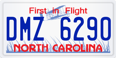 NC license plate DMZ6290