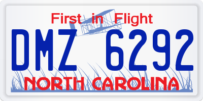 NC license plate DMZ6292