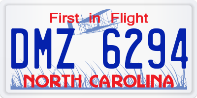 NC license plate DMZ6294