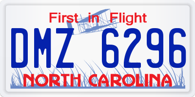 NC license plate DMZ6296