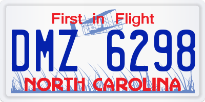 NC license plate DMZ6298