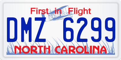 NC license plate DMZ6299