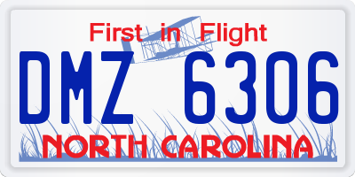 NC license plate DMZ6306