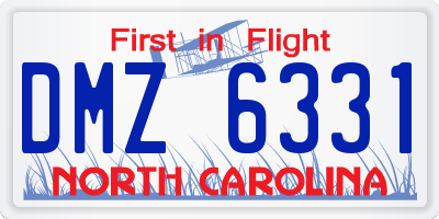 NC license plate DMZ6331