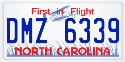 NC license plate DMZ6339