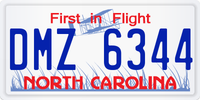 NC license plate DMZ6344