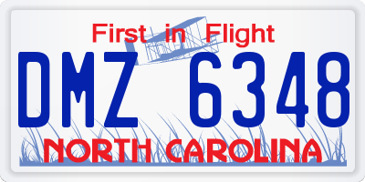 NC license plate DMZ6348