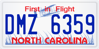 NC license plate DMZ6359