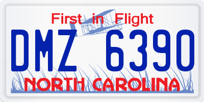 NC license plate DMZ6390