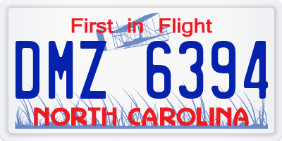 NC license plate DMZ6394