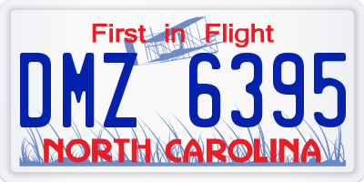 NC license plate DMZ6395