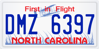 NC license plate DMZ6397