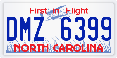 NC license plate DMZ6399