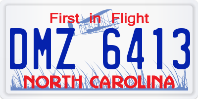 NC license plate DMZ6413