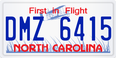 NC license plate DMZ6415