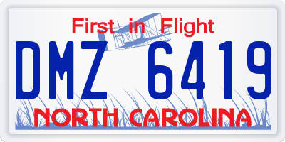 NC license plate DMZ6419