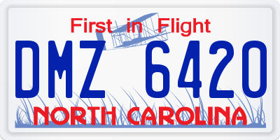 NC license plate DMZ6420